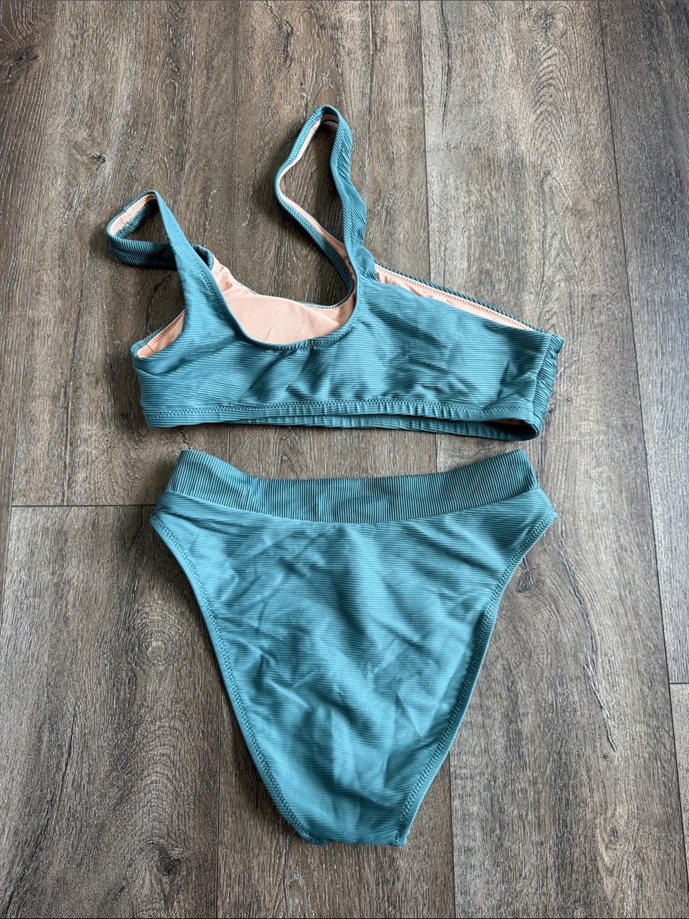 J. Crew Women’s Green Ribbed Bikini Set New! - Picture 4 of 7